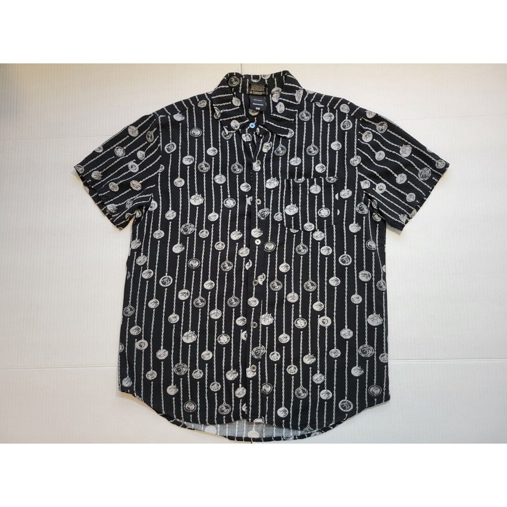 The Witcher Medallion All Over Print Button Down Shirt Black Mens Size S Netflix